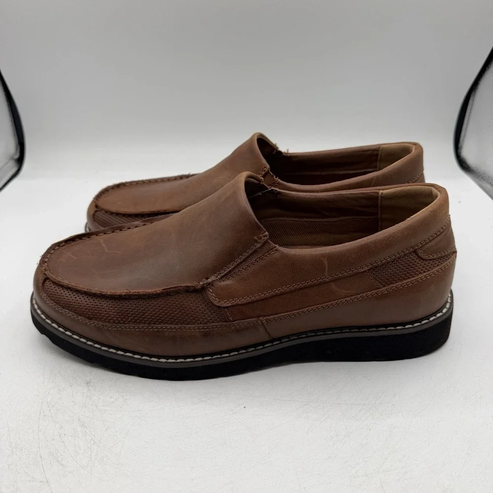 Propet Griffen Loafers Mens 11 XX 5E Wide Brown Leather Slip On Shoes MDX024L